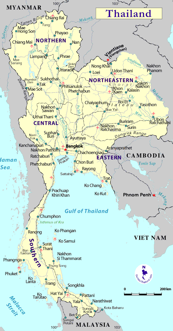 thailande pays carte